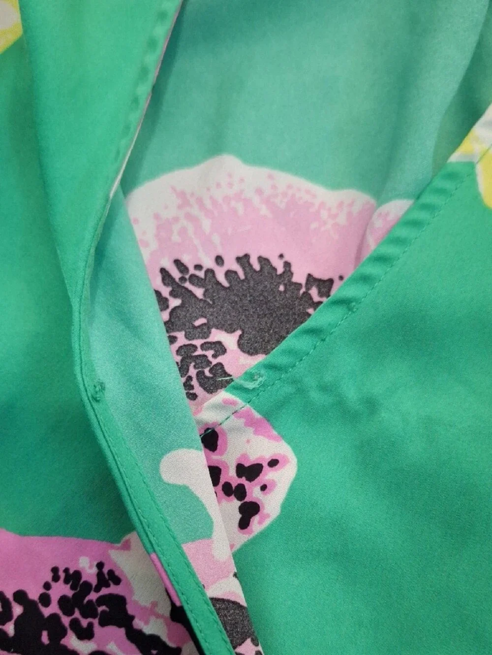 J.Crew Women's Green Punk Floral Open Back Blouse Size Medium